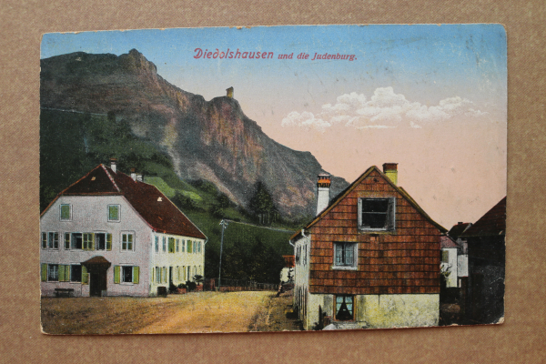 Postcard PC Diedolshausen Le Bonhomme 1915 street view houses France 68 Haut Rhin